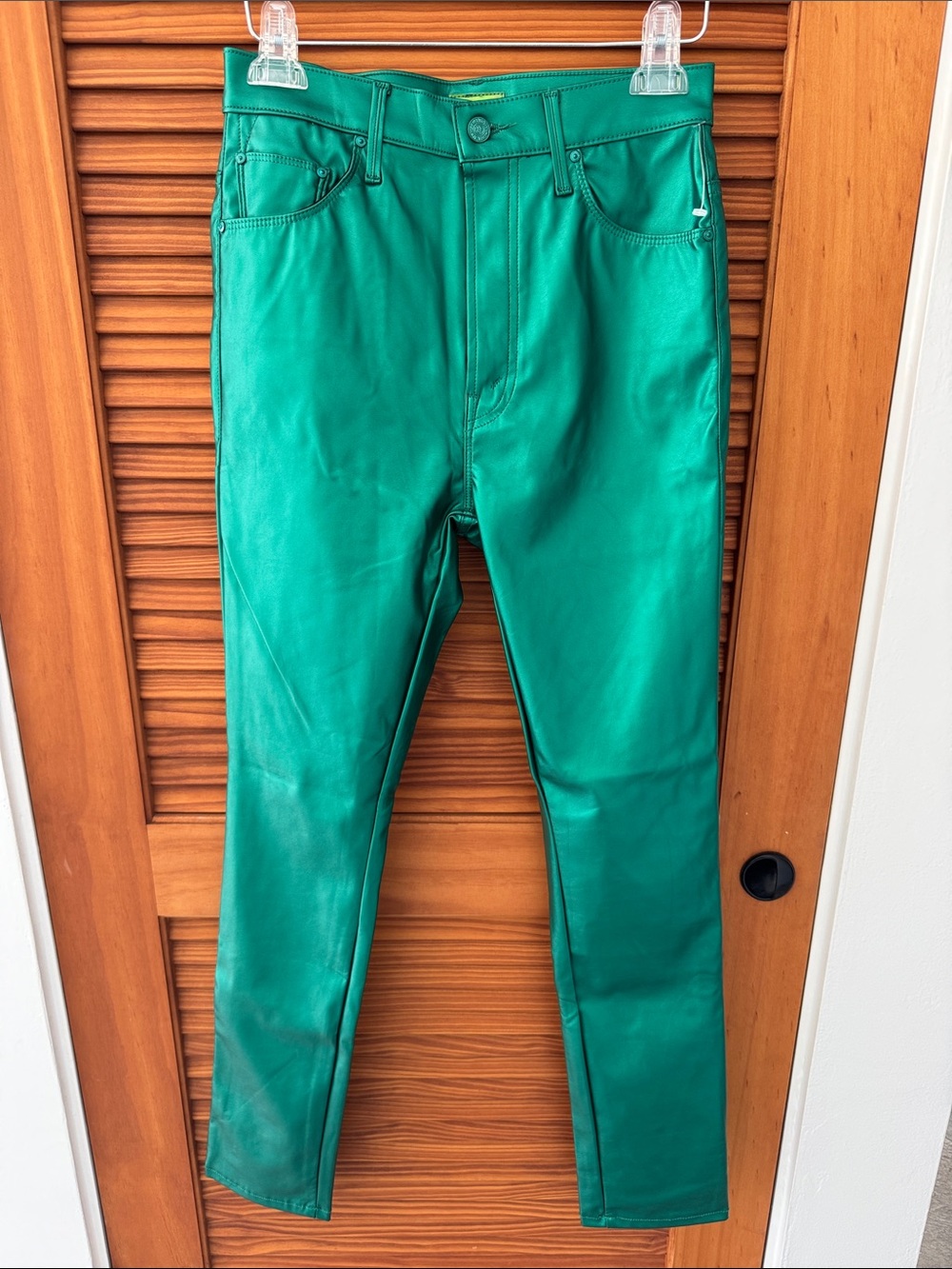 MOTHER High Waisted Rail Skimp in June Bug Green